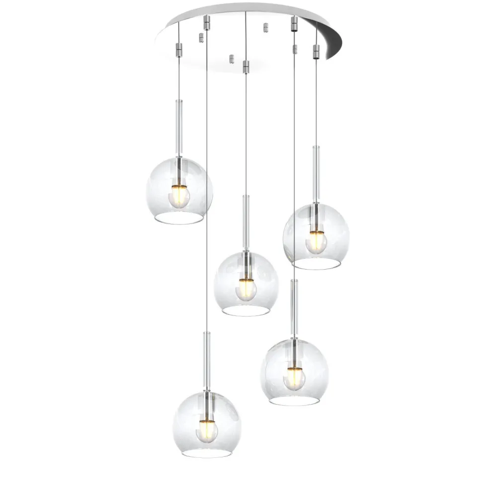 Lampadari Moderni-Top Light Lampadario moderno per soggiorno vetri trasparenti