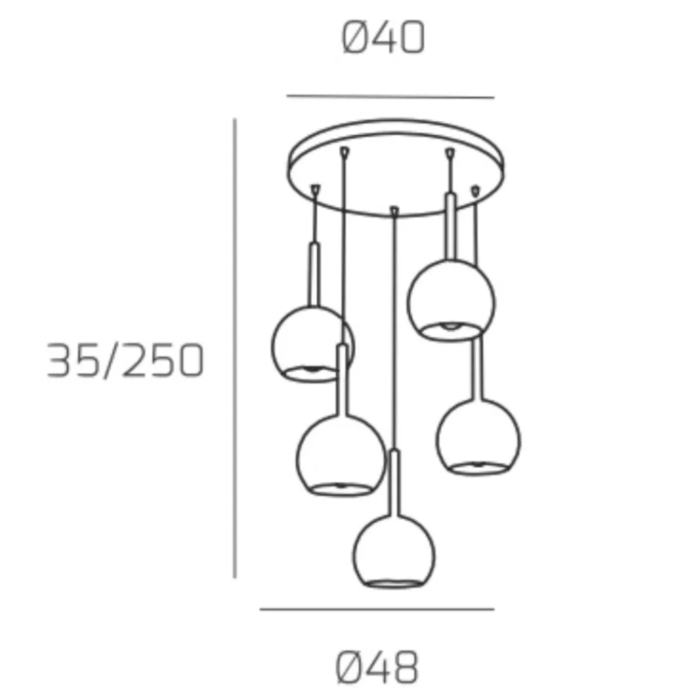 Lampadari Moderni-Top Light Lampadario moderno per soggiorno vetri trasparenti