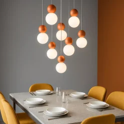 Lampadari Moderni-Top Light Lampadario moderno per soggiorno cottage 8 luci terra rossa
