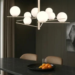 Lampadari Moderni-Top Light Lampadario moderno tortora per soggiorno boomerang