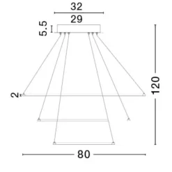 Lampadari Moderni-Selezionato da Mazzolaluce Lampadario moderno tre anelli bianco led 3000k