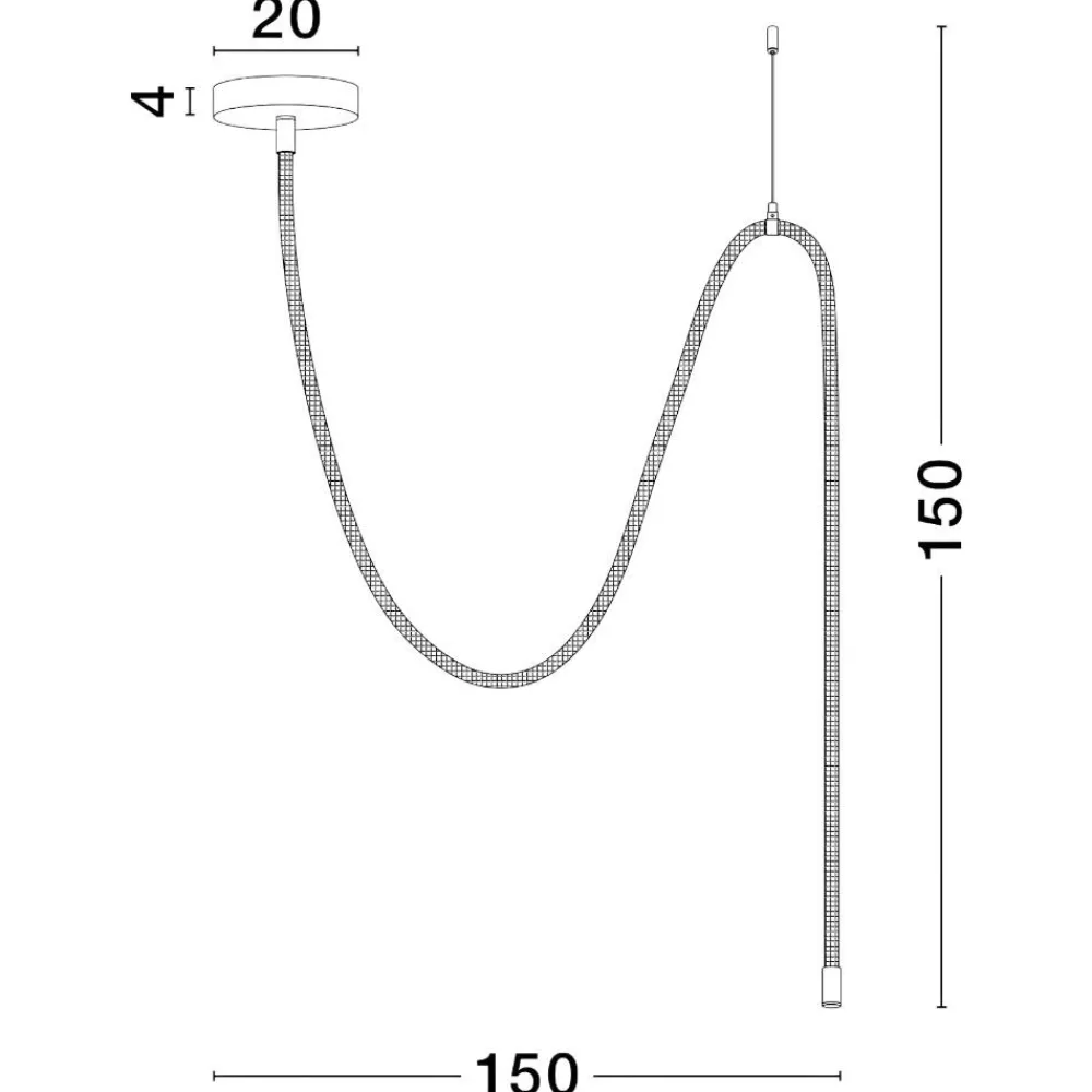 Lampadari Moderni-Selezionato da Mazzolaluce Lampadario moderno tubo di silincone led 33w 3000k dimmerabile