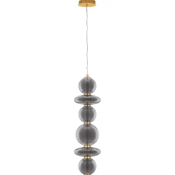 Lampadari Moderni-Selezionato da Mazzolaluce Lampadario moderno verticale oro sfere vetro led 3000k