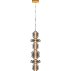 Lampadari Moderni-Selezionato da Mazzolaluce Lampadario moderno verticale oro sfere vetro led 3000k