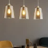 Lampadari Moderni-Top Light Lampadario moderno vetri ambra per soggiorno shaded toplight