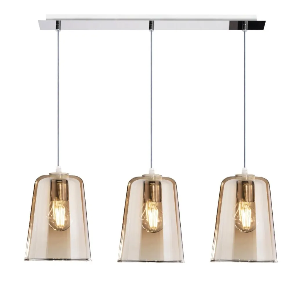 Lampadari Moderni-Top Light Lampadario moderno vetri ambra per soggiorno shaded toplight