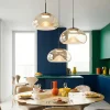 Lampadari Moderni-Gea Luce Lampadario moderno 3 vetri pendenti cognac fabas luce brena