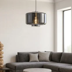 Lampadari Moderni-Selezionato da Mazzolaluce Lampadario moderno vetro colore grafite design