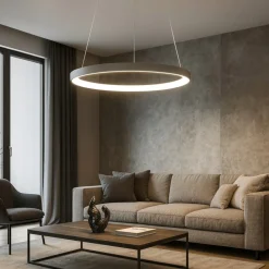 Lampadari Moderni-Vivida International Lampadario moderno vivida lifering-r titanio led 60w 3000k 4000k rotondo