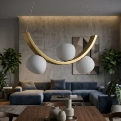 Lampadari Moderni-Vivida International Lampadario moderno vivida sunset oro spazzolato dimmerabile 3000k