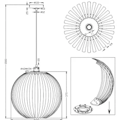 Lampadari Moderni-Selezionato da Mazzolaluce Lampadario moderno zucca 40cm effetto vetro