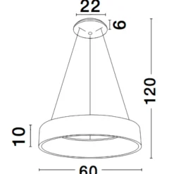 Lampadari Moderni-Selezionato da Mazzolaluce Lampadario nero cerchio 60cm moderno led 42w 3000k