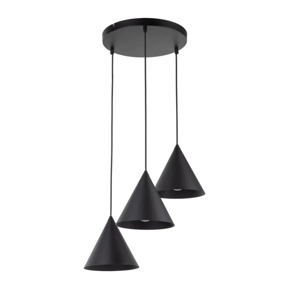 Lampadari Cucina-Selezionato da Mazzolaluce Lampadario nero 3 coni a per cucina moderna