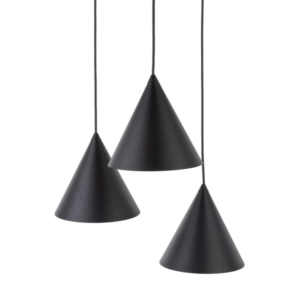 Lampadari Cucina-Selezionato da Mazzolaluce Lampadario nero 3 coni a per cucina moderna