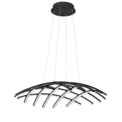 Lampadari Moderni-Selezionato da Mazzolaluce Lampadario nero design moderno per soggiorno led 83w dimmerabile