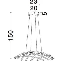 Lampadari Moderni-Selezionato da Mazzolaluce Lampadario nero design moderno per soggiorno led 83w dimmerabile