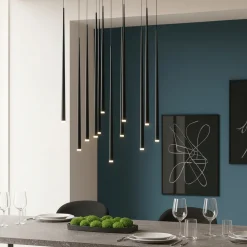 Lampadari Moderni-Selezionato da Mazzolaluce Lampadario nero design pendenti led per soggiorno moderno