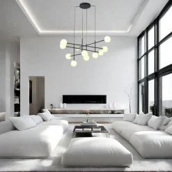 Lampadari Moderni-Selezionato da Mazzolaluce Lampadario nero design per soggiorno moderno lampadine incluse