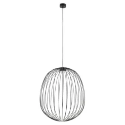 Lampadari Moderni-Selezionato da Mazzolaluce Lampadario nero gabbia di metallo a sospensione design moderno