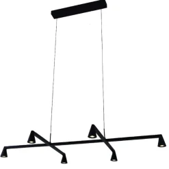 Lampadari Moderni-Selezionato da Mazzolaluce Lampadario nero led per illuminazione tavolo soggiorno moderno