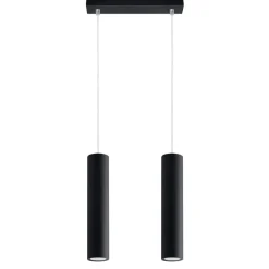 Lampadari Cucina-Selezionato da Mazzolaluce Lampadario nero 2 luci cilindri per cucina