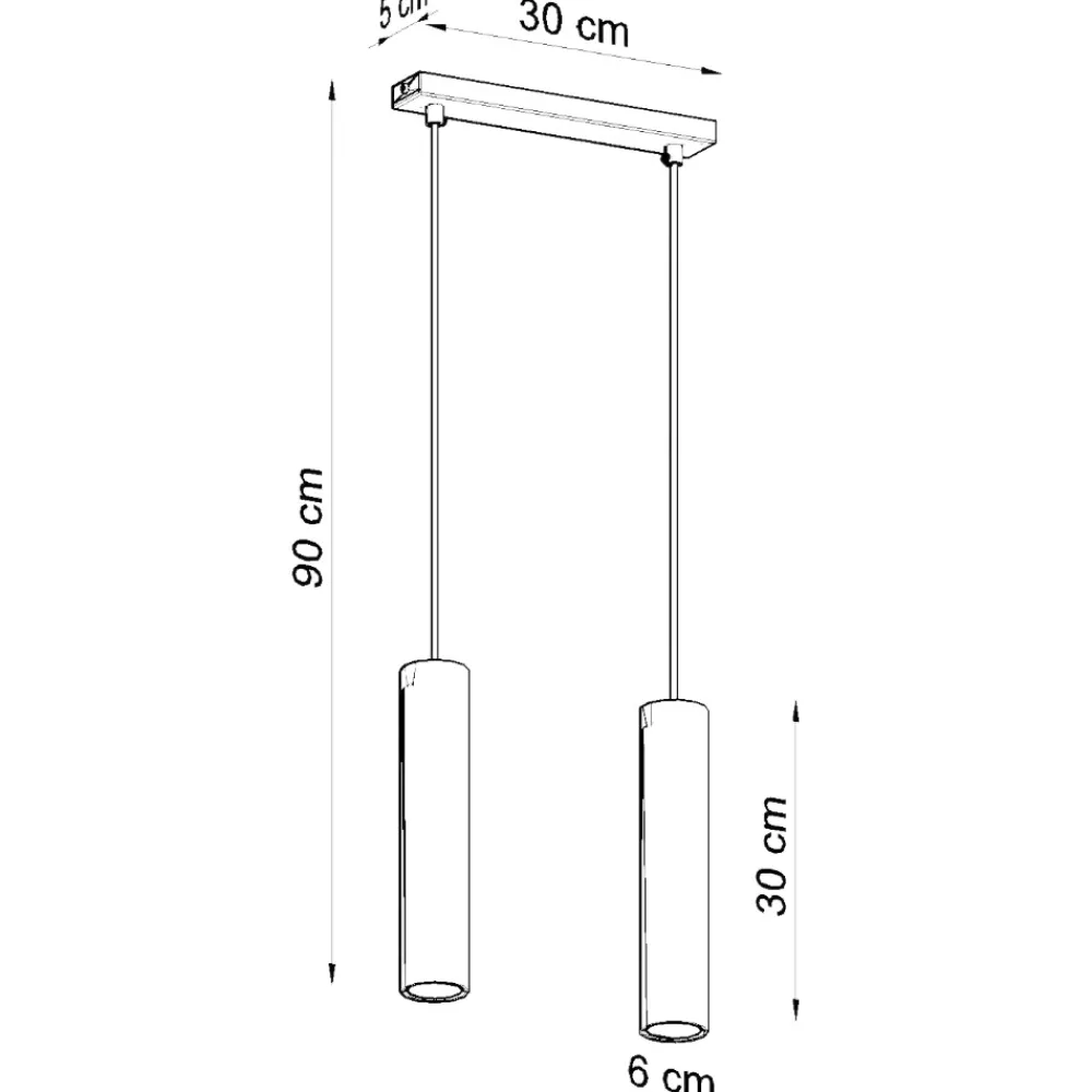 Lampadari Cucina-Selezionato da Mazzolaluce Lampadario nero 2 luci cilindri per cucina