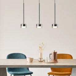 Lampadari Moderni-Selezionato da Mazzolaluce Lampadario nero 3 luci vetri bronzo moderno