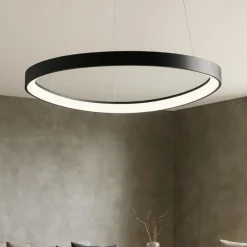 Lampadari Moderni-Vivida International Lampadario nero moderno led 48w 3000k 4000k dimmerabile vivida lifering
