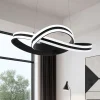 Lampadari Moderni-Eglo Lampadario nero moderno per soggiorno intreccio led 36w 3000k corredera