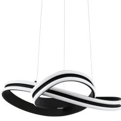 Lampadari Moderni-Eglo Lampadario nero moderno per soggiorno intreccio led 36w 3000k corredera