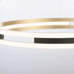 Lampadari Moderni-Selezionato da Mazzolaluce Lampadario nero oro per soggiorno led 2700k a 5000k app con telecomando