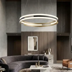 Lampadari Moderni-Selezionato da Mazzolaluce Lampadario nero oro per soggiorno led 2700k a 5000k app con telecomando