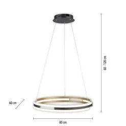 Lampadari Moderni-Selezionato da Mazzolaluce Lampadario nero oro per soggiorno led 2700k a 5000k app con telecomando