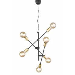 Lampadari Moderni-Selezionato da Mazzolaluce Lampadario nero oro per soggiorno design minimal