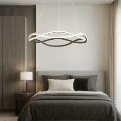 Lampadario Camera Da Letto-Selezionato da Mazzolaluce Lampadario nero per camera da letto led 34w 3000k dimmerabile