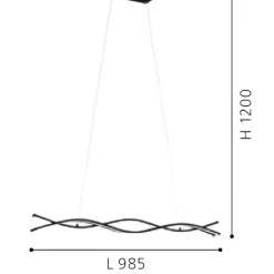 Lampadari Cucina-Eglo Lampadario nero per cucina moderna led 36w 3000k lasana 3