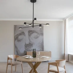 Lampadari Cucina-Selezionato da Mazzolaluce Lampadario nero per cucina moderna led 3000k luci orientabili dimmerabili