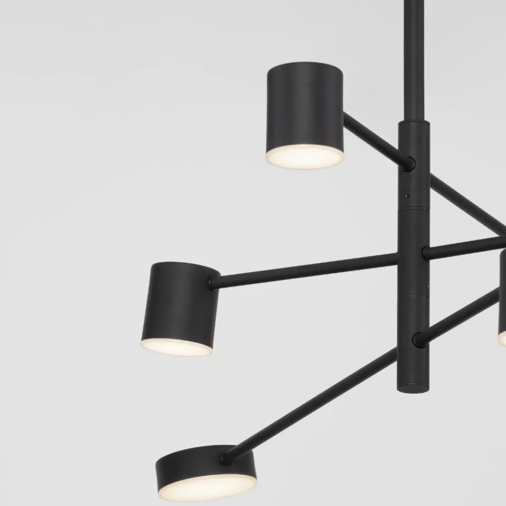 Lampadari Cucina-Selezionato da Mazzolaluce Lampadario nero per cucina moderna led 3000k luci orientabili dimmerabili