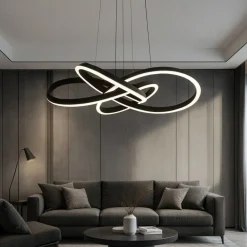 Lampadari Moderni-Selezionato da Mazzolaluce Lampadario nero per soggiorno moderno led dimmerabile