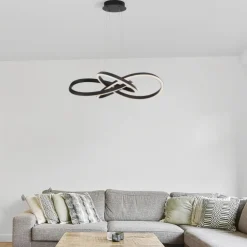 Lampadari Moderni-Selezionato da Mazzolaluce Lampadario nero per soggiorno moderno led dimmerabile