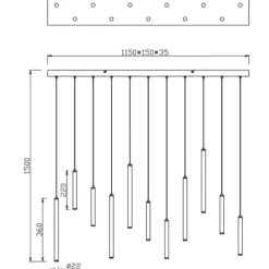Lampadari Moderni-Selezionato da Mazzolaluce Lampadario nero per soggiorno moderno led 3000k 27w