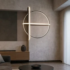 Lampadari Moderni-Selezionato da Mazzolaluce Lampadario nero per soggiorno moderno led 49w 3000k