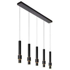 Lampadari Moderni-Selezionato da Mazzolaluce Lampadario nero per tavolo da cucina moderna 5 luci led 2700k