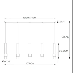 Lampadari Moderni-Selezionato da Mazzolaluce Lampadario nero per tavolo da cucina moderna 5 luci led 2700k