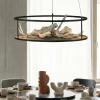 Lampadari Moderni-Selezionato da Mazzolaluce Lampadario nero porta oggetti a sospensione rotondo per cucina