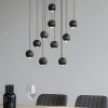 Lampadari Moderni-Selezionato da Mazzolaluce Lampadario nero sfere a grappolo per tavolo soggiorno moderno