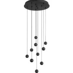 Lampadari Moderni-Selezionato da Mazzolaluce Lampadario nero sfere a grappolo per tavolo soggiorno moderno