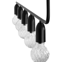 Lampadari Moderni-Selezionato da Mazzolaluce Lampadario nero sfere di vetro per soggiorno moderno fp
