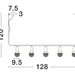 Lampadari Moderni-Selezionato da Mazzolaluce Lampadario nero sfere di vetro per soggiorno moderno fp