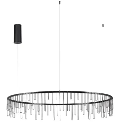 Lampadari Moderni-Selezionato da Mazzolaluce Lampadario nero stelle cadenti led per soggiorno moderno
